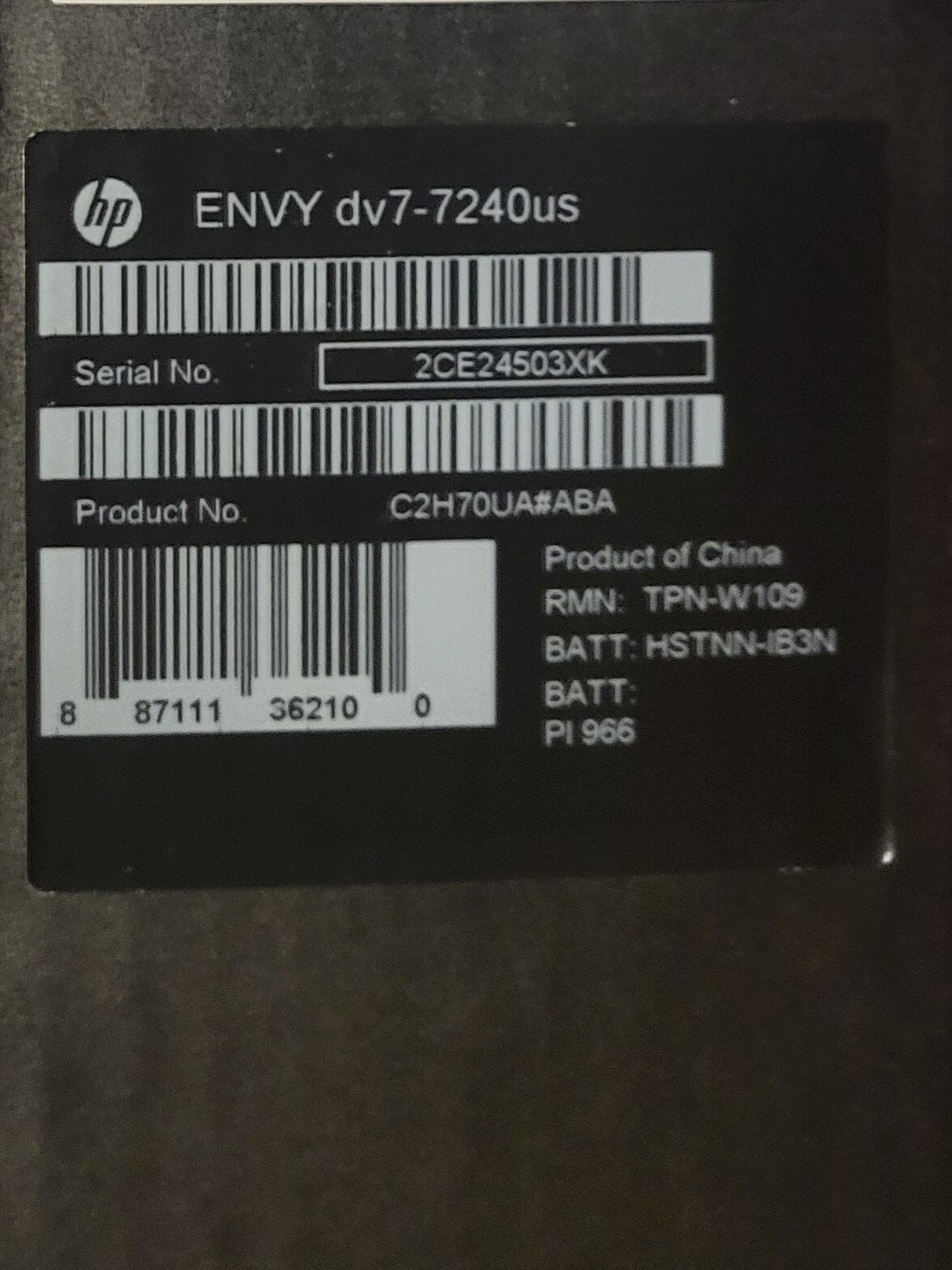 Beats Audio HP Envy dv7-7240us 17.3″ / Intel Core i5-2450M