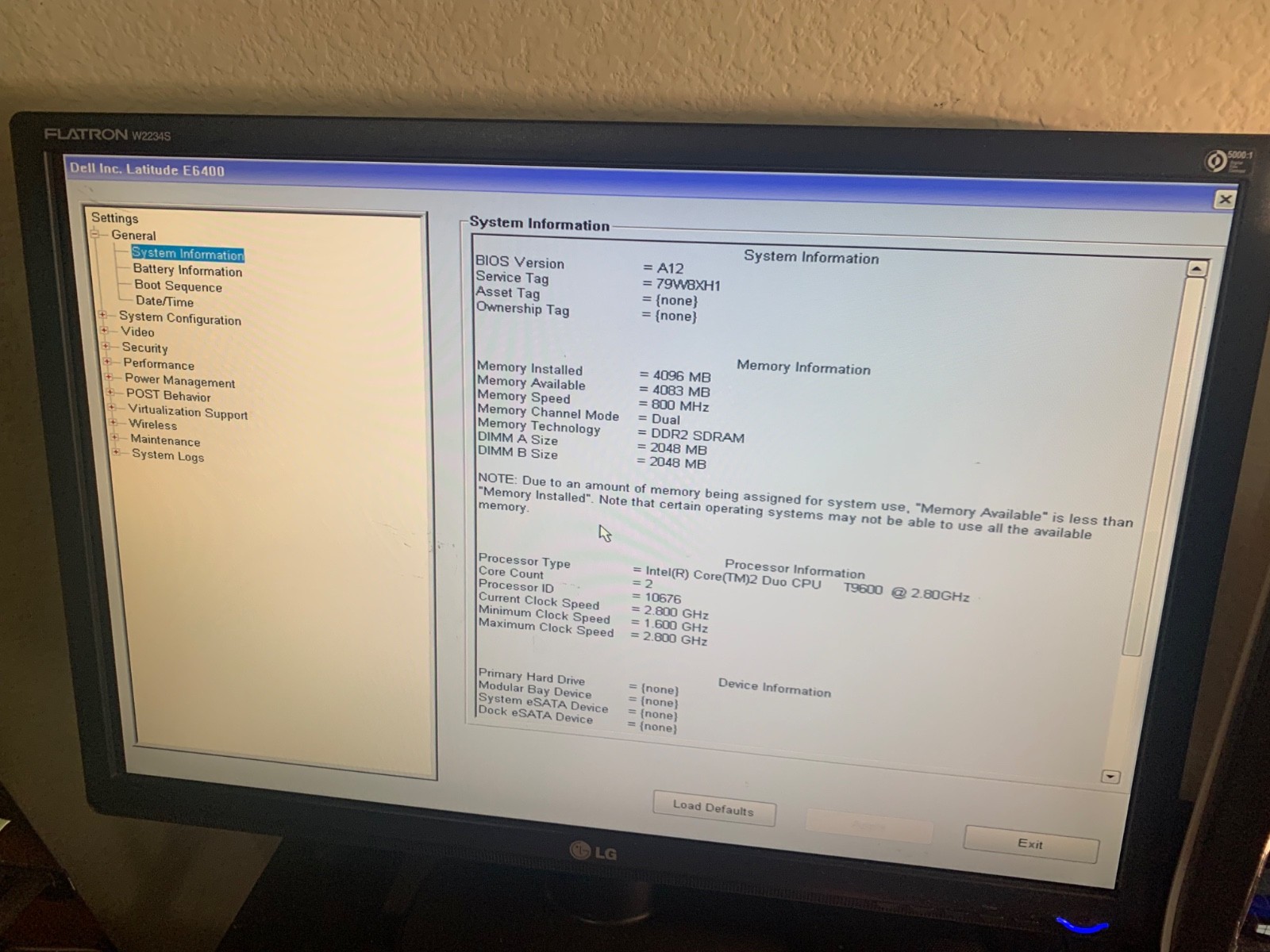 H568N-Dell Latitude E6400 intel Core 2 Duo T9600@2.80 RAM 4GB No (HDD,OS,AC)# 19
