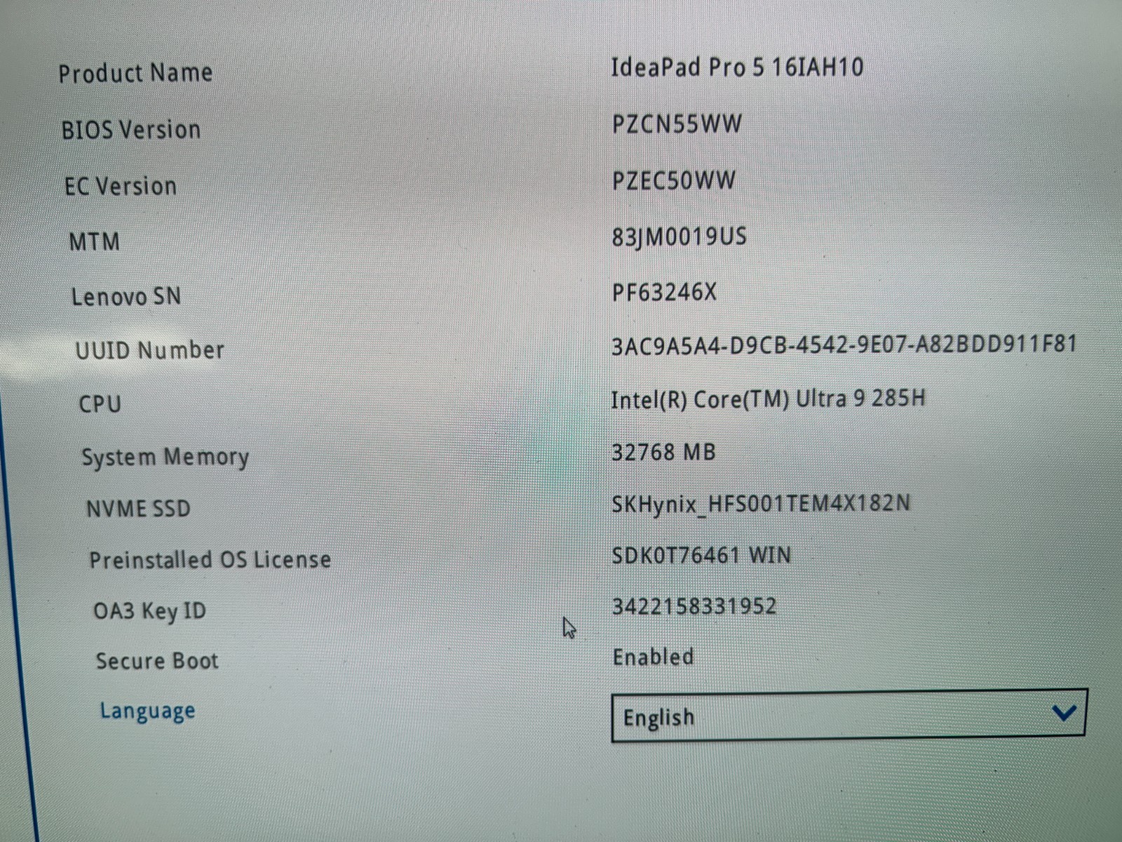 Lenovo IdeaPad Pro 5 16IAH10, Intel Core Ultra 9 285H, 32 GB RAM, 1 TB NVMe SSD
