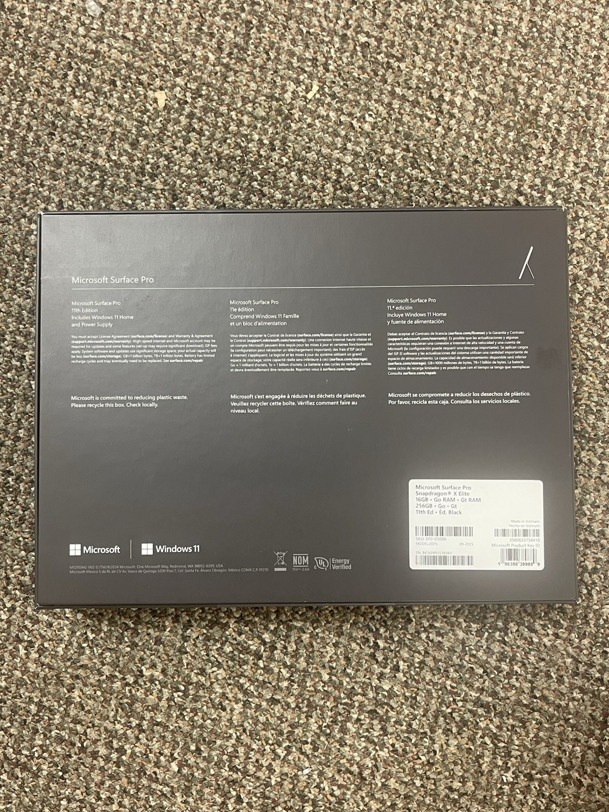 Microsoft Surface Pro 2-in-1 Laptop/Tablet EP2-05006 OLED Snapdragon X Elite 16G