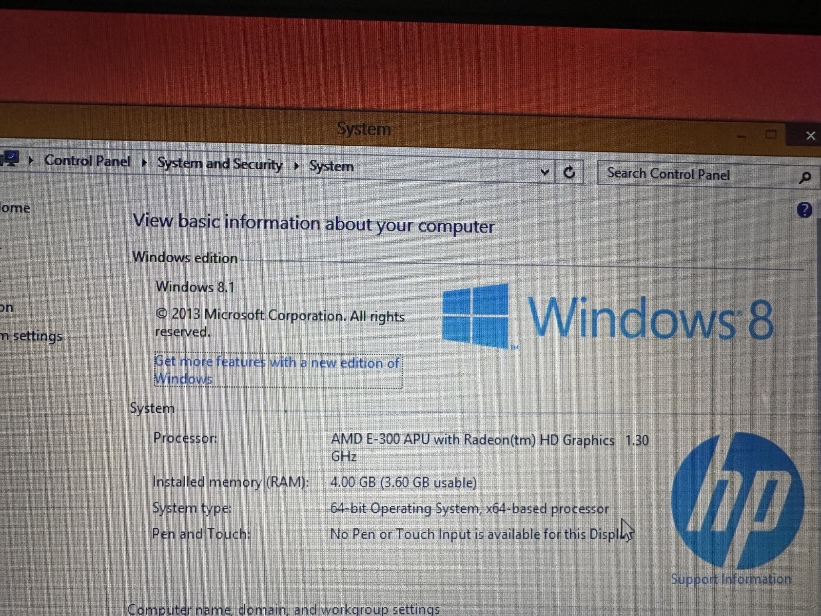 HP 2000-2b19wm Laptop | 4 GB RAM, 320 GB HDD