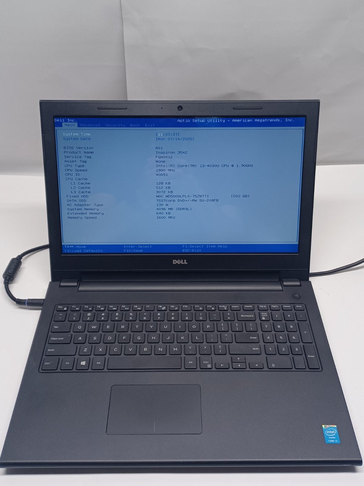 Dell Inspiron 3542 Laptop i3-4030U 4GB 500GB HD No OS
