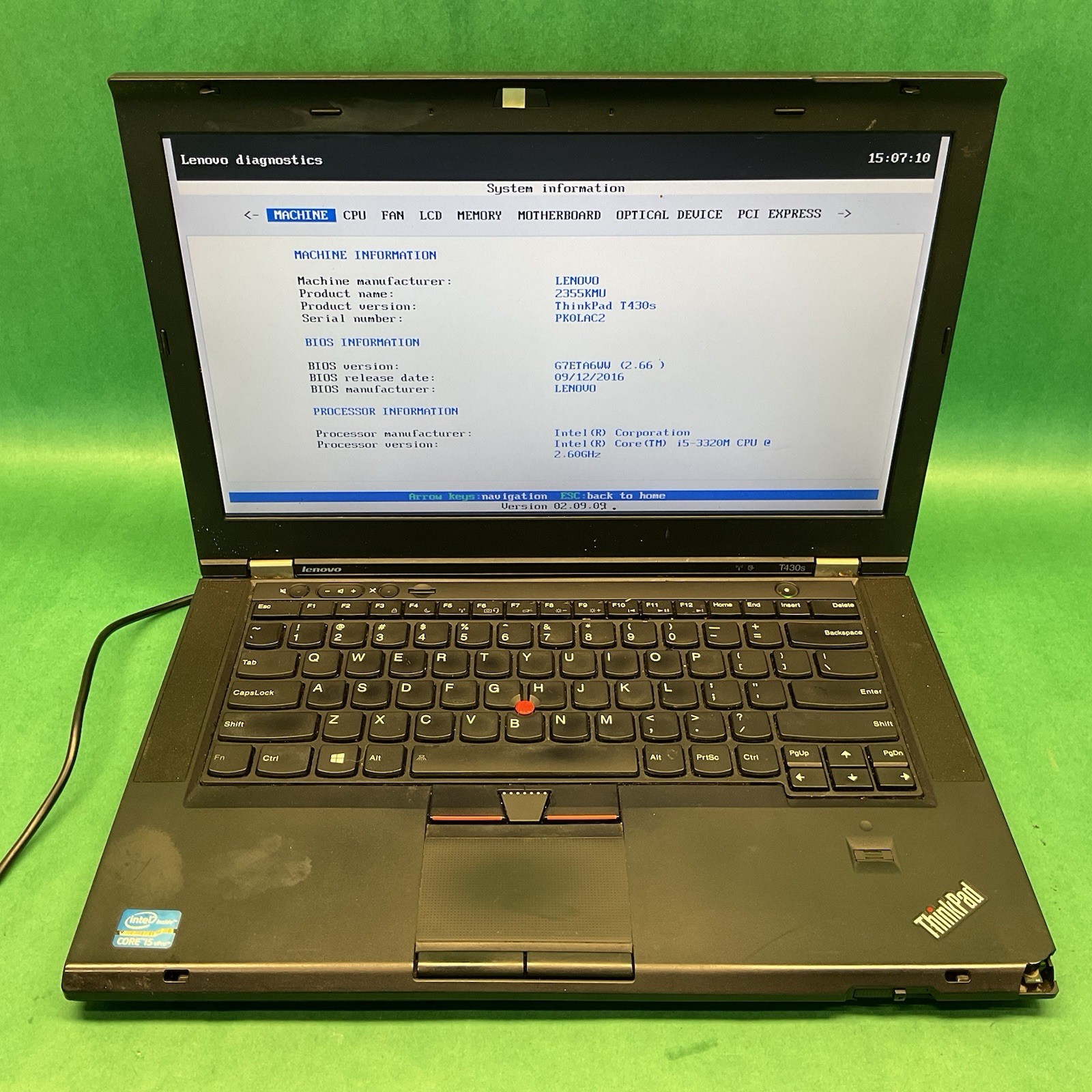 LENOVO THINKPAD T430s – Powers On – NO HARD DRIVE- Untested