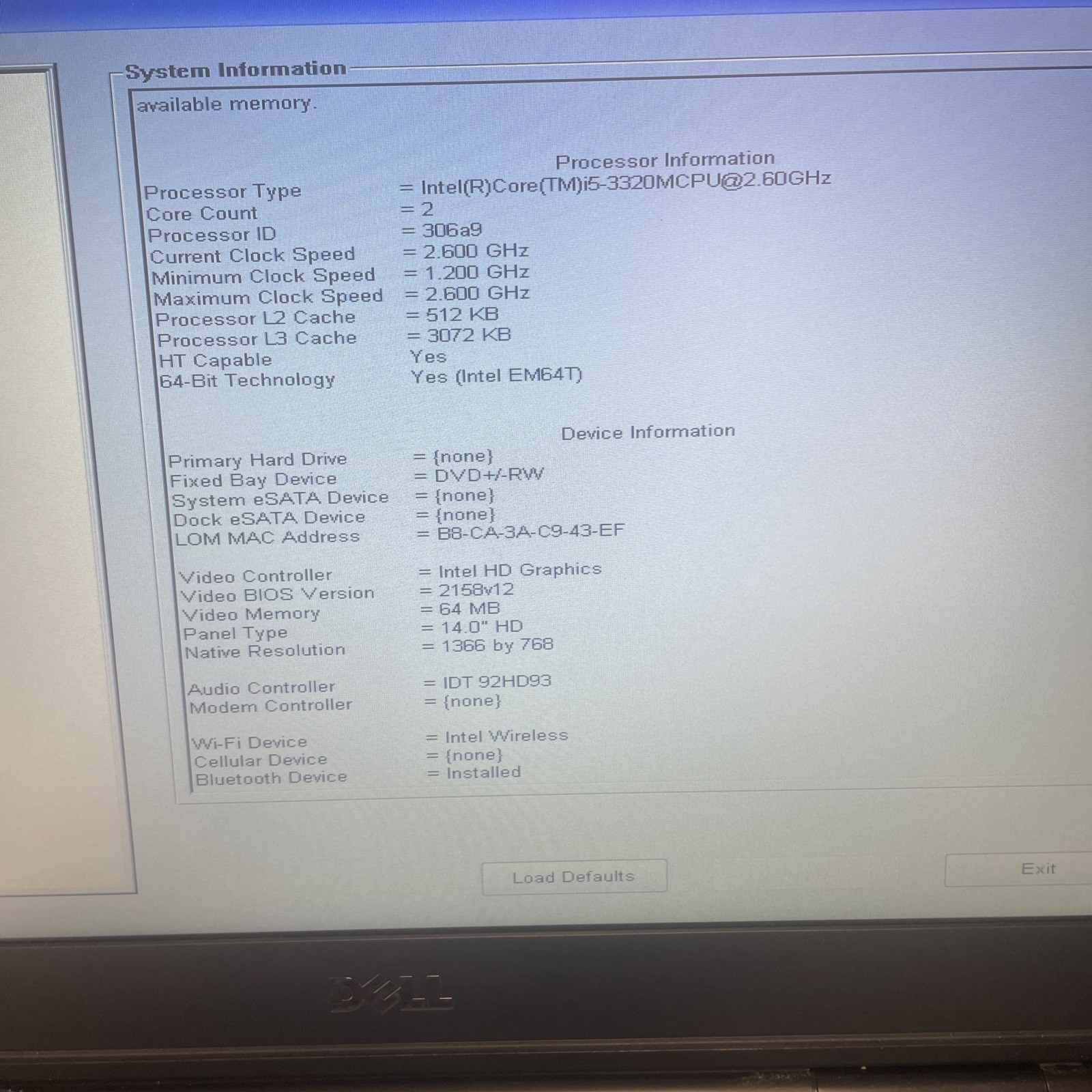 Dell Latitude E5430 i5-3320M 2.60ghz 4gb RAM DVD HDMI Webcam Includes Charger