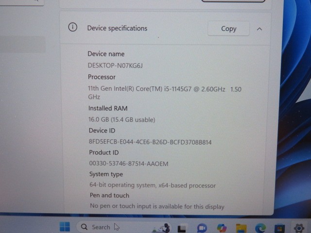 DELL LATITUDE 5420 i5-1145G7 2.6GHz 16GB 256GB NVMe IRIS XE BACKLIT WIN 11 PRO