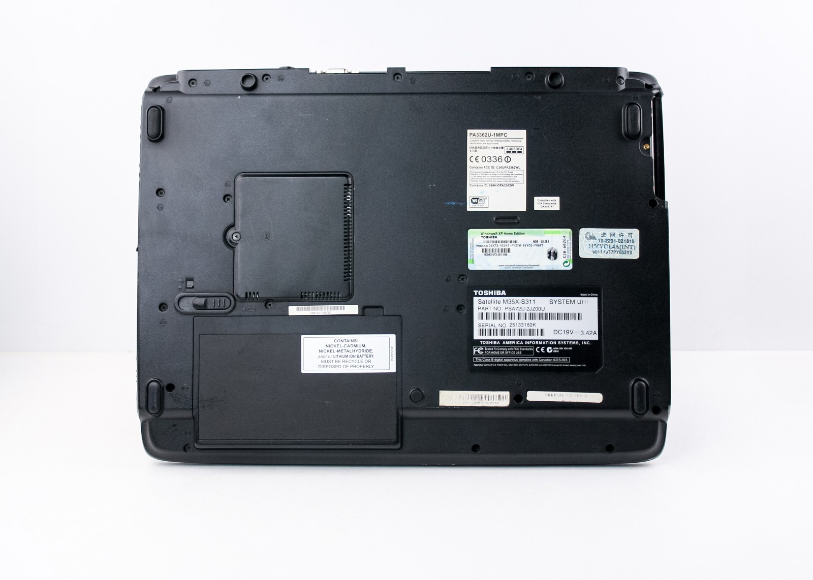 Toshiba Satellite M35X-S311 PSA72U-2JZ00U Pentium M 1.6GHz/2GB RAM/NO HDD/855GM