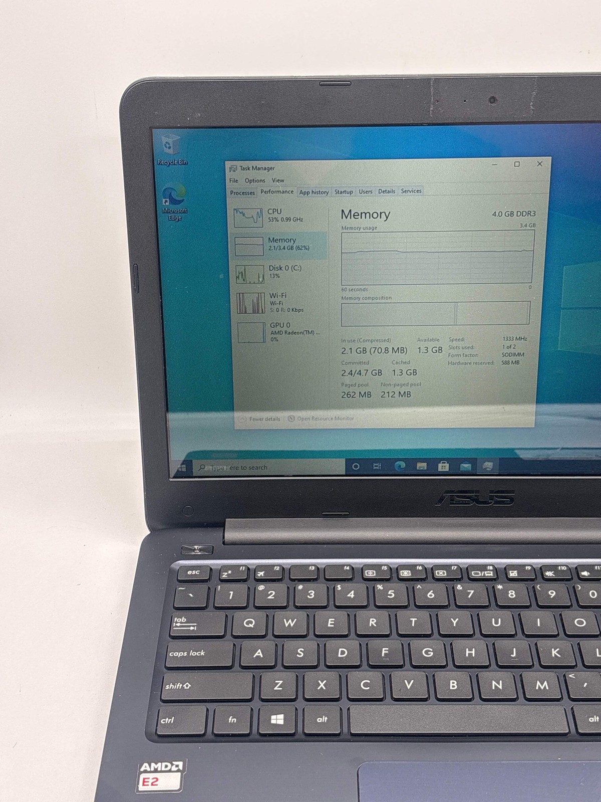 Asus E402W 14″ AMD E2-6110 4GB RAM 64GB eMMC – For Parts