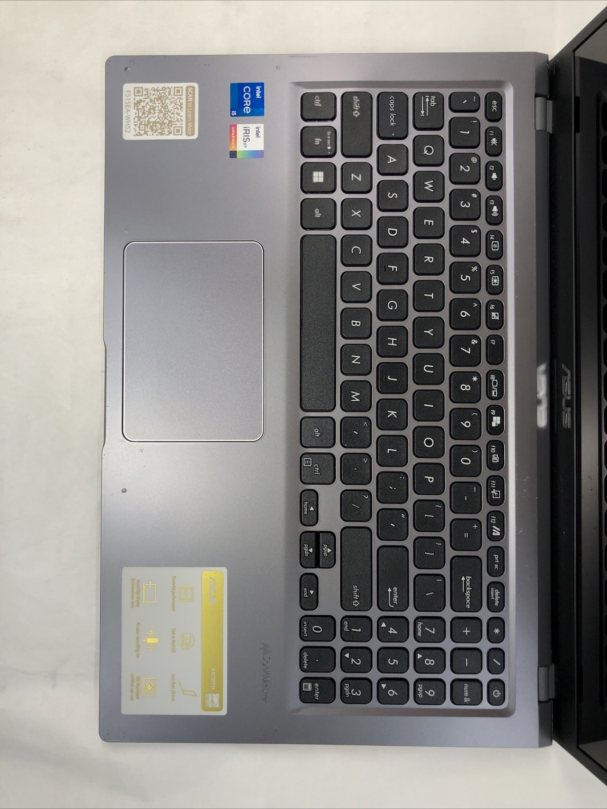 Asus Vivobook X515E, Intel Core i5-1135G7 @2.40Ghz, NO RAM, NO SSD/OS, FOR PARTS