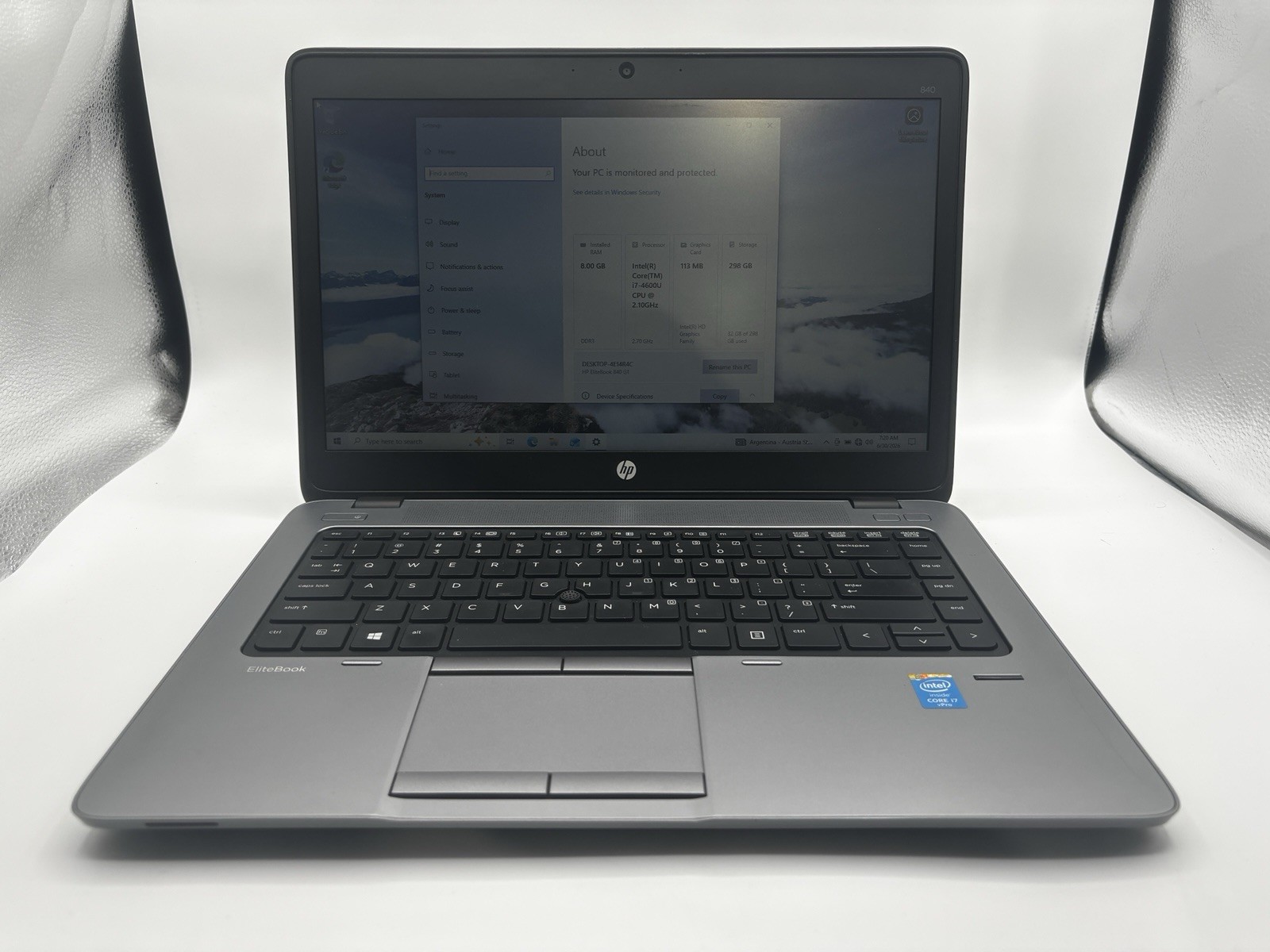 HP EliteBook 840 G1, i7-4600U, 8GB RAM, 256GB SSD, Win 10