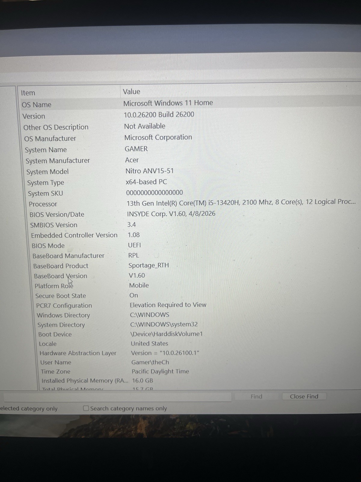 Acer Nitro V15 Laptop ANV15-51 Intel i5-13420H RTX 3050 512GB + 256GB SSDs WORKS