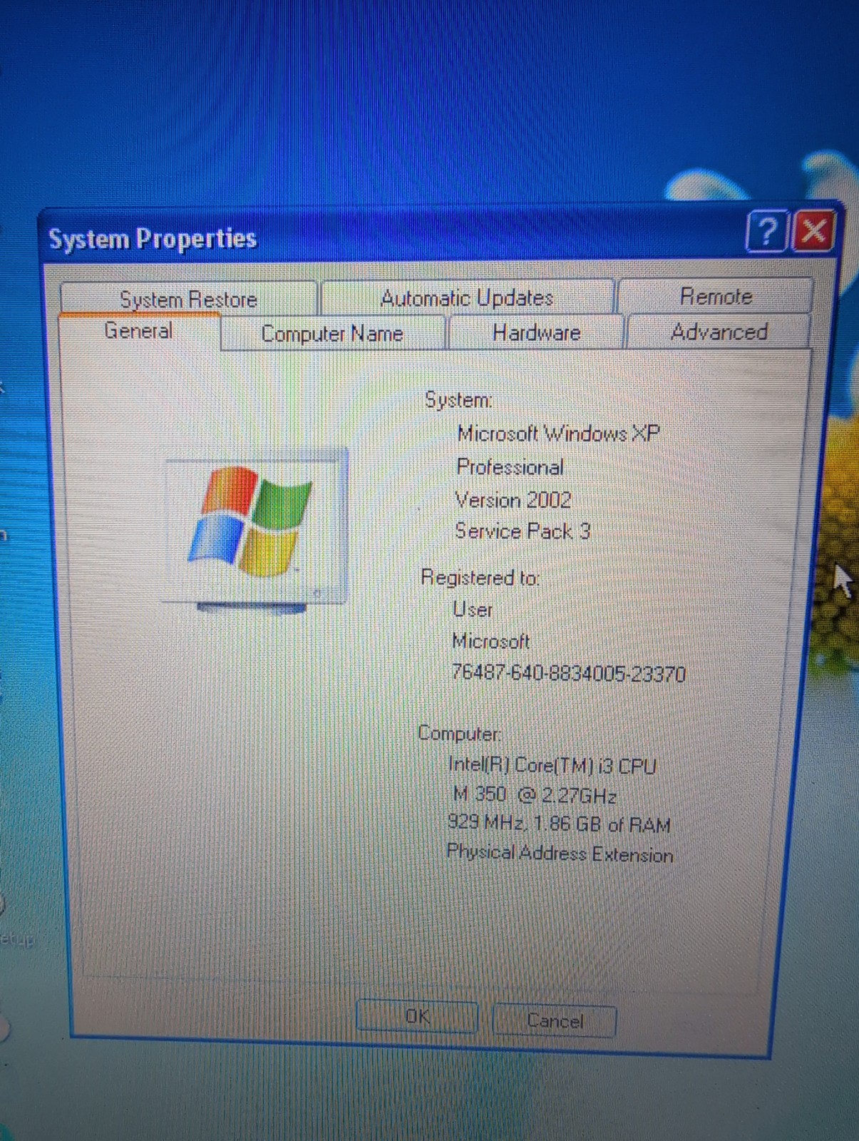 NICE HP G62 Notebook Intel Core i3 M350 2.27GHz /320GB HDD/ 2GB RAM /Win XP –
