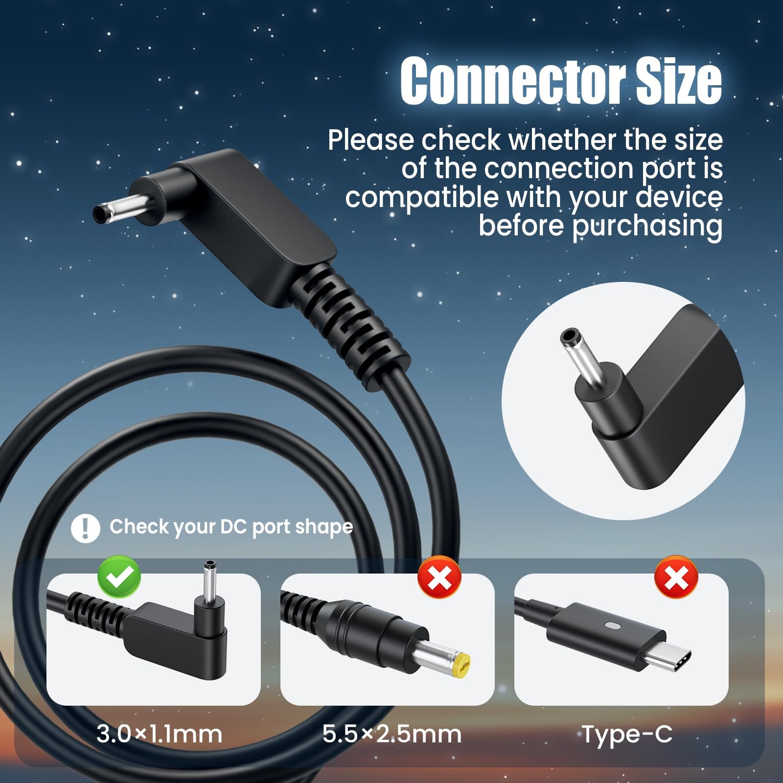 Acer Laptop Charger 65W/45W for Aspire S7 S5 S3 R13 R15 Iconia W700