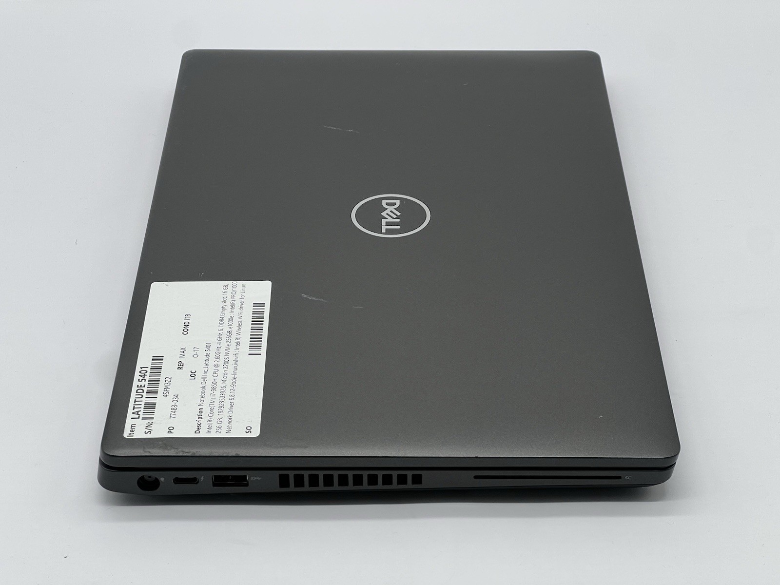Dell Latitude 5401, i7-9850H CPU, @ 2.60GHz, 16GB RAM, 256GB NVMe-No OS/AC