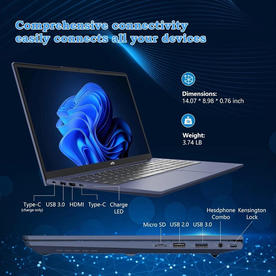 Nimo 15.6″ Intel Dale Blue 8GB 256GB Windows/Android/Linux/GoogleTV* Office*