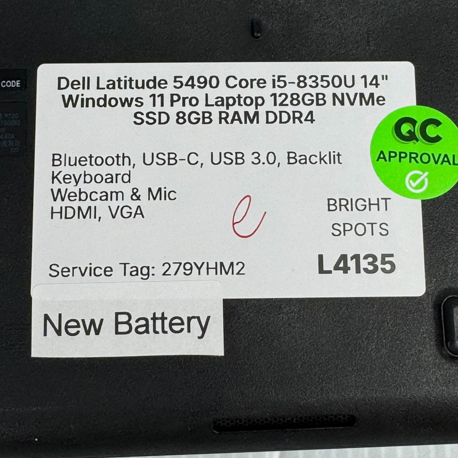 Dell Latitude 5490 i5-8350U 14″ Windows 11 Pro Laptop 128GB SSD 8GB RAM *WEAR*