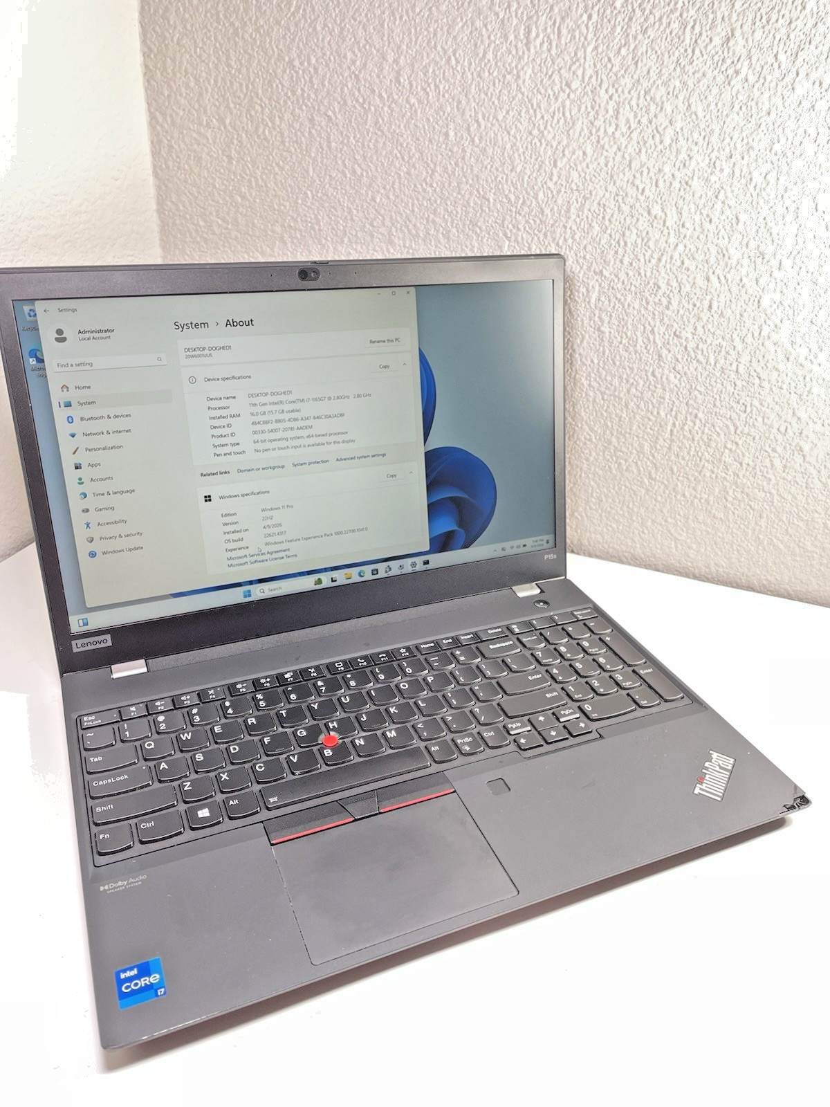 Lenovo ThinkPad P15s Gen 2 i7-1165G7 16GB RAM 512GB SSD Quadro T500 Win11Pro