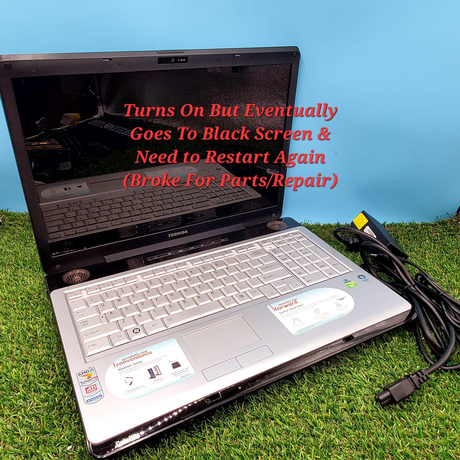 (For Parts Repair) Toshiba Satellite P205D-S8804 Laptop (Has Scratches, Scuffs)