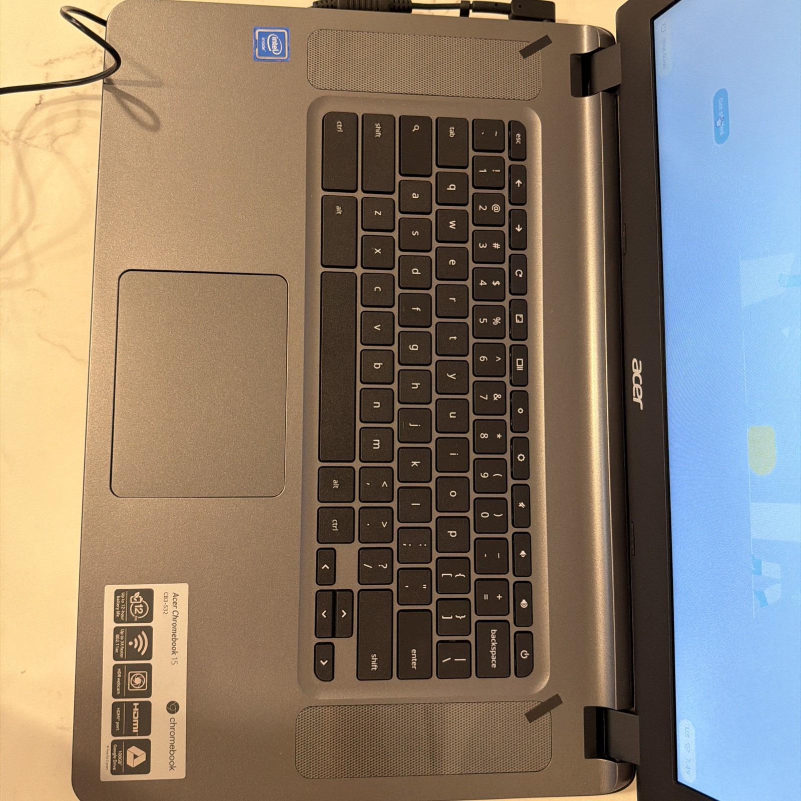 Acer Chromebook Laptop 15-15.6″ HD Celeron N3060 2GB /16GB (CB3-532-C3F7) Gray