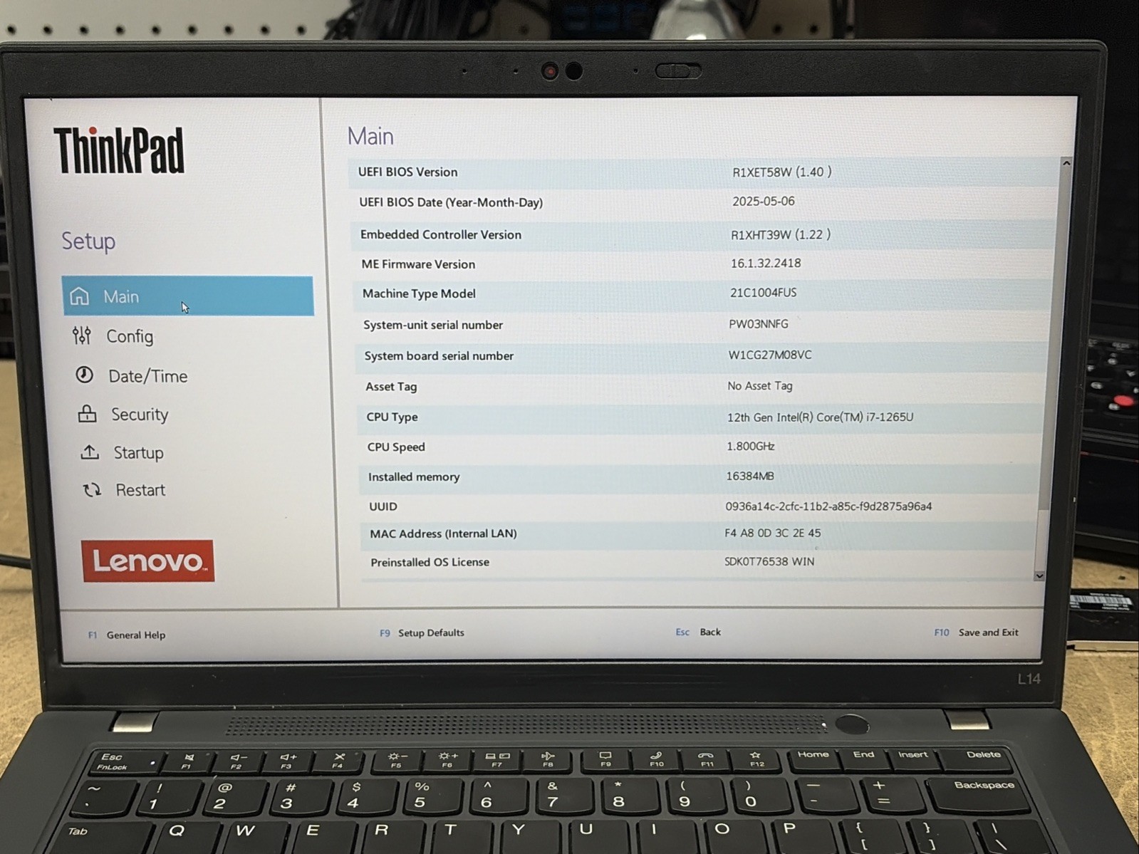 Lenovo ThinkPad L14 Gen 3 14″ FHD Touch i7-1265U 16GB RAM 512GB SSD No OS