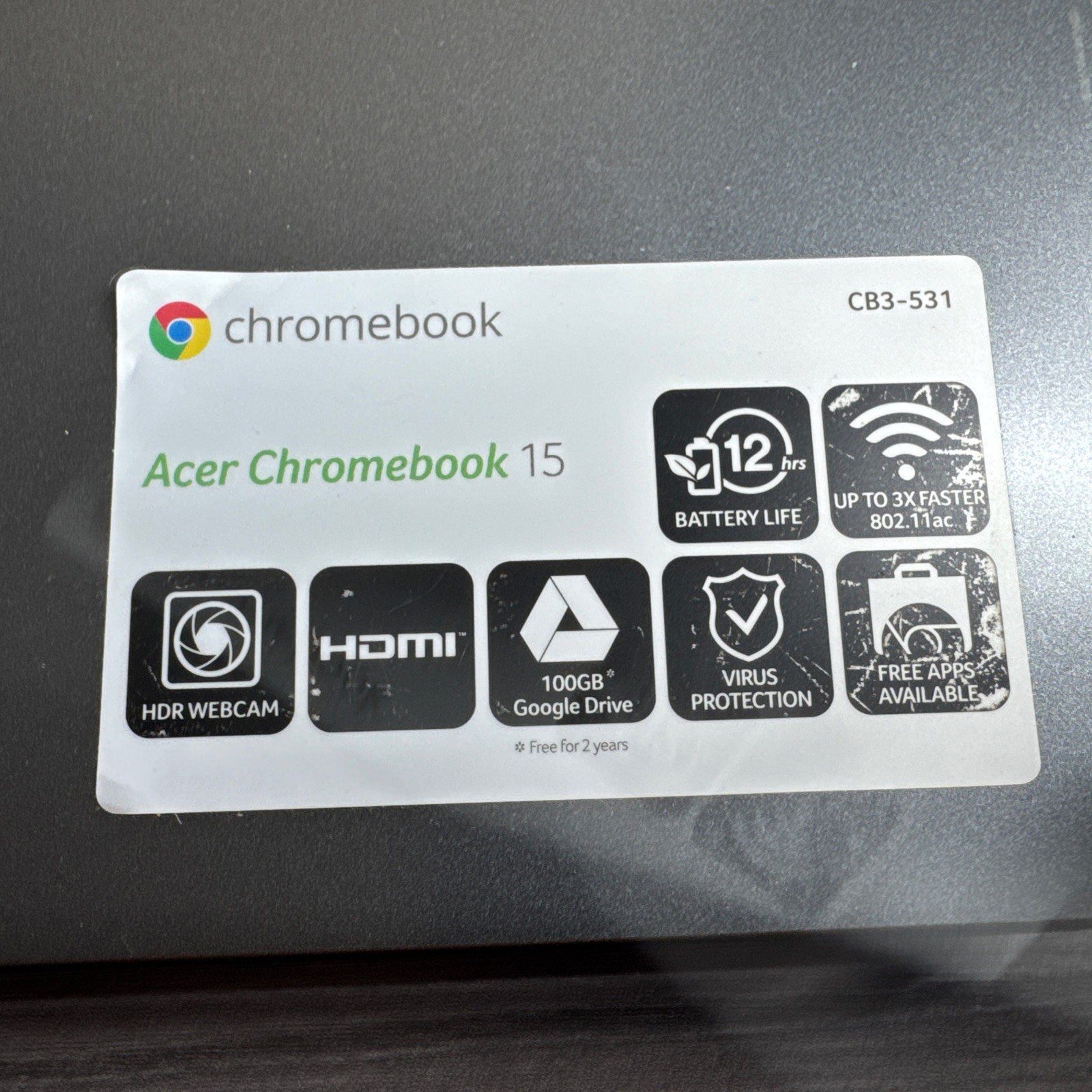 Acer Chromebook 15 Laptop CB3-531 Laptop 15.6″ Processor Bluetooth READ