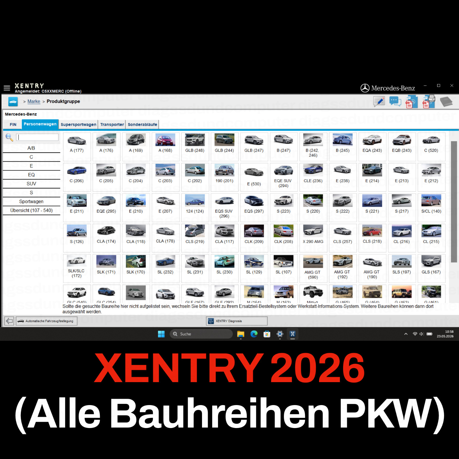 Mercedes Star Diagnostic Xentry 07-2026 Win11 – Ready To Run Power Laptop