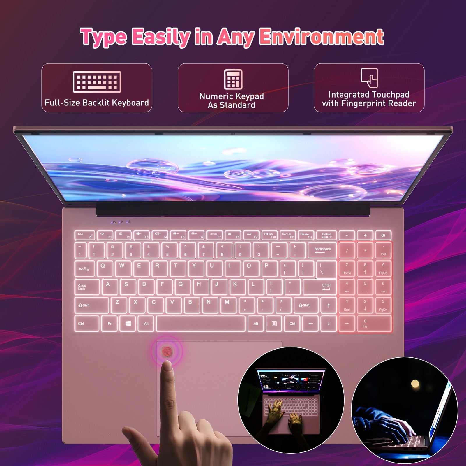 Auusda 16″ Thin & Light Home Laptop, Intel i3, 16GB RAM, 1024GB SSD, Win 11 Pro
