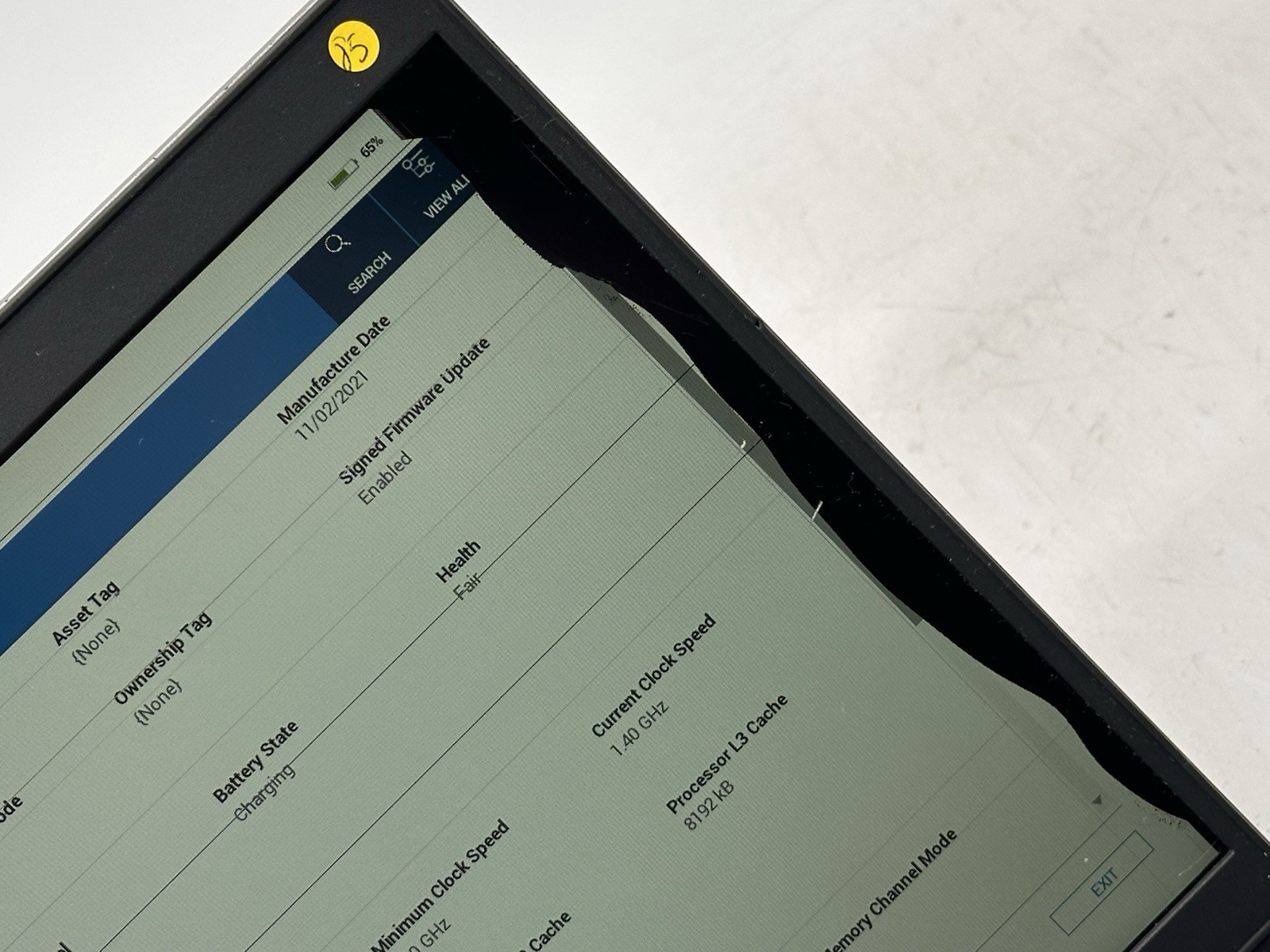 Dell Latitude 5320, i5-1135G7, @ 2.40GHz, 8GB RAM, 256GB NVMe-No OS/AC-Bad LCD