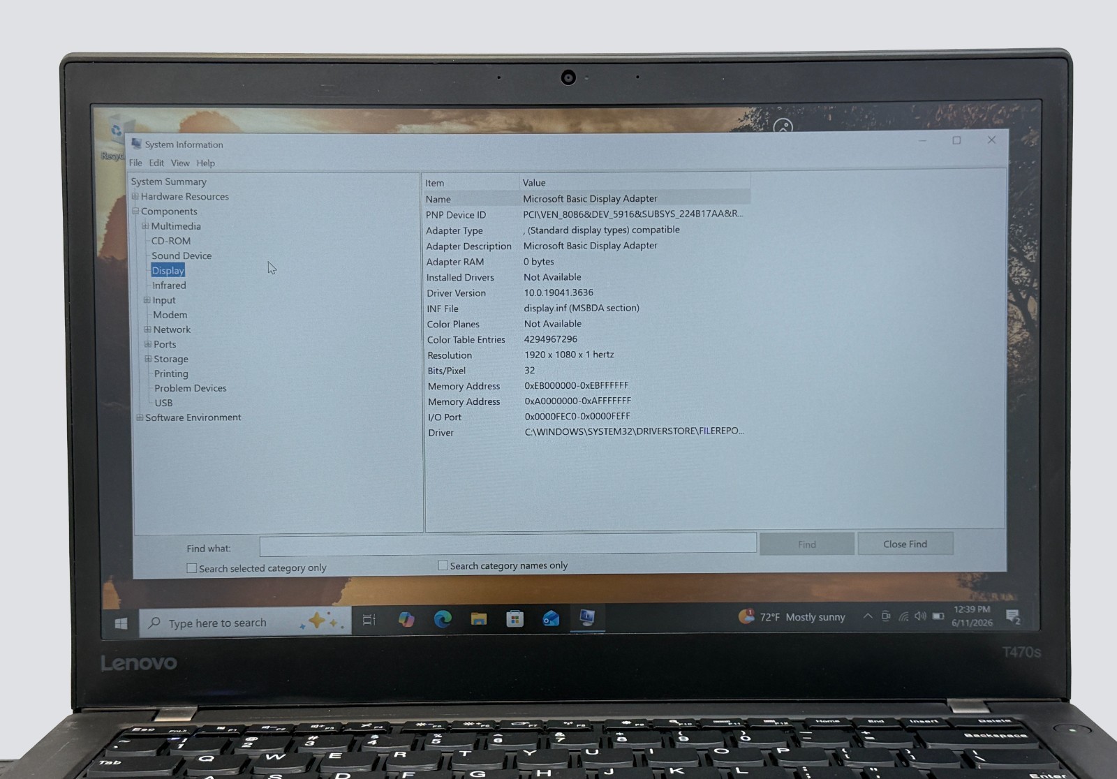 Lenovo Thinkpad T470s i5-7200u 2.5GHz 8GB RAM 128GB SSD