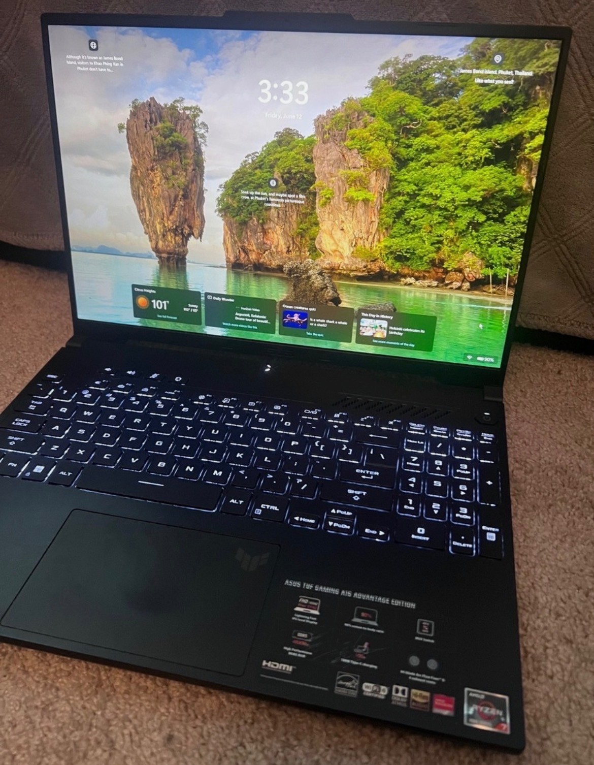ASUS TUF Gaming A16 16 in Laptop FA617NT (16gb RAM, 500gb SSD, AMD Ryzen 7 7735)