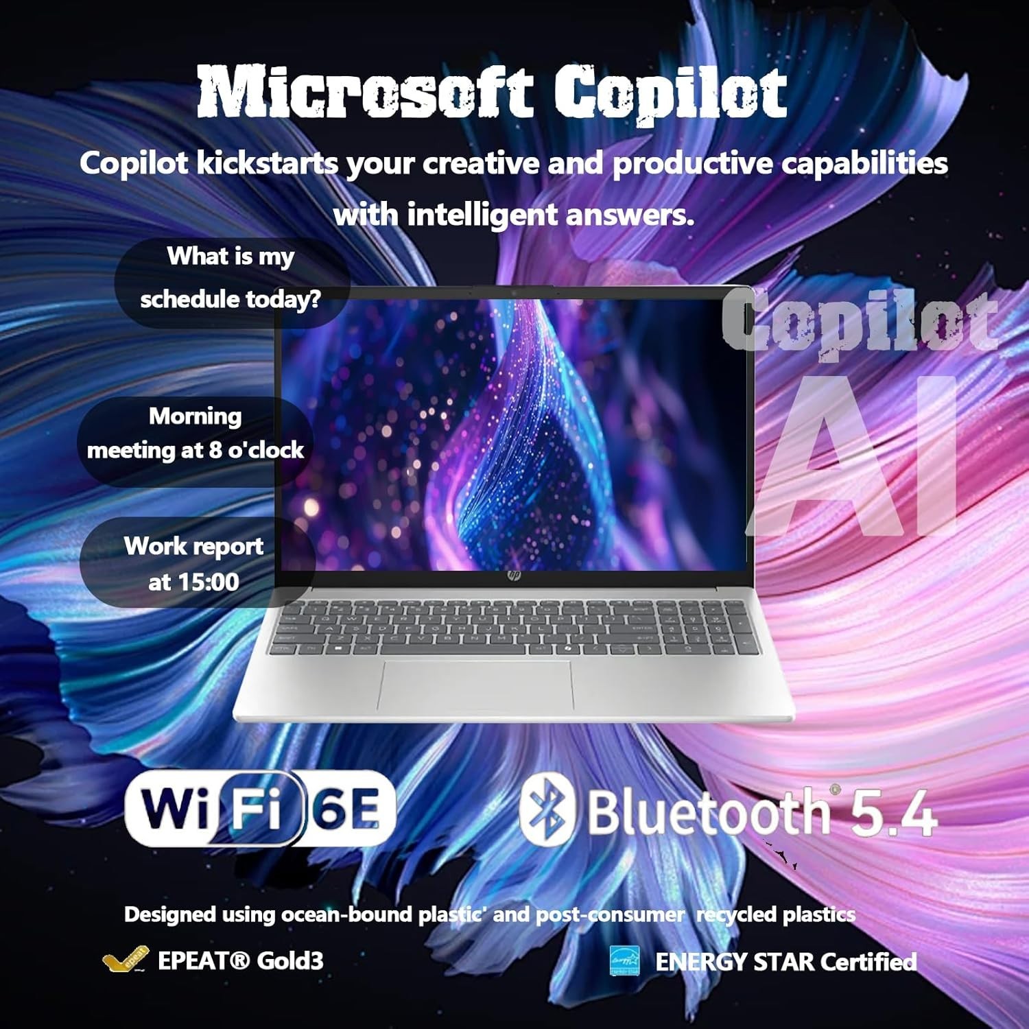 2025 HP 15.6″ Touchscreen Laptop, Intel i3-1315U, 64GB + 2TB, Win11 Pro, Silver