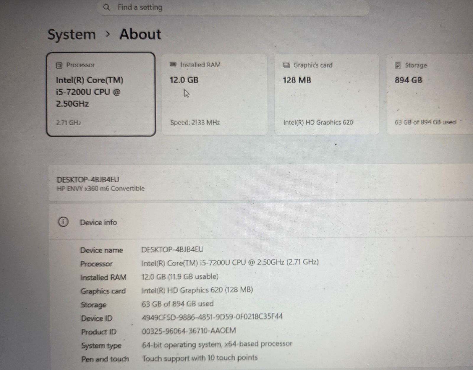 HP ENVY x360 Convertible m6 i5-7200U 2.50GHz 12GB | 960GB SSD | Windows 11 25H2