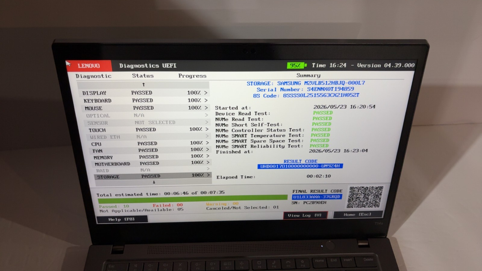Lenovo ThinkPad T14s Gen 2 Intel i5-1135G7 2.40GHz 16GB 512GB SSD Touch 99%
