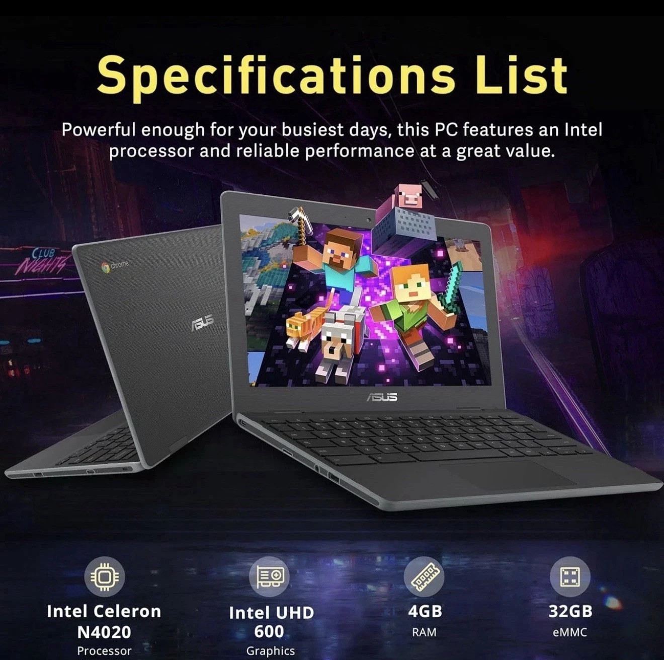 ASUS Chromebook C204EE 11.6″ Celeron N4020 4GB 32GB Non-Touch Grade C