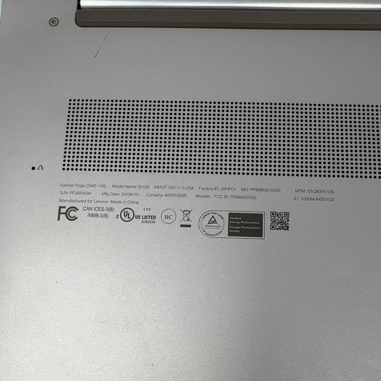 Lenovo Yoga C940 13abr8 14″ i7-1065G7 1.5GHz 16GB RAM 512GB SSD