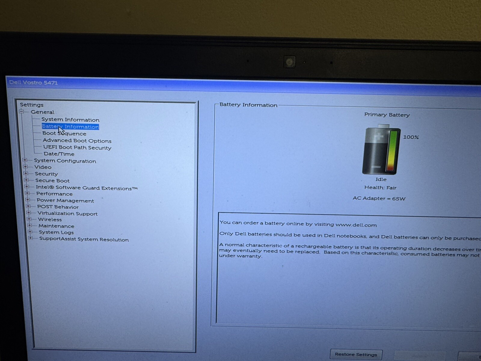 Dell Vostro 5471 i5-8250U, 8GB RAM, 250GB SSD Service Tag 47yxl42