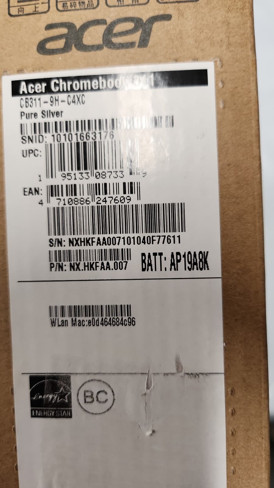 “Acer Chromebook 311, 11.6″” HD, Intel Celeron N4020, 4GB LPDDR4, 32GB eMMC USED
