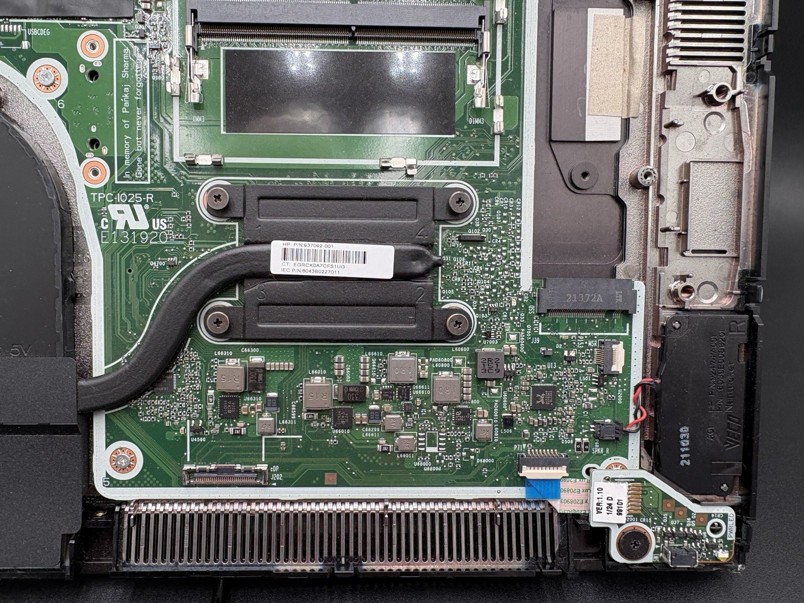 HP Laptop Motherboard Dual FCN Fans Samsung Branded Storage Module Parts Only