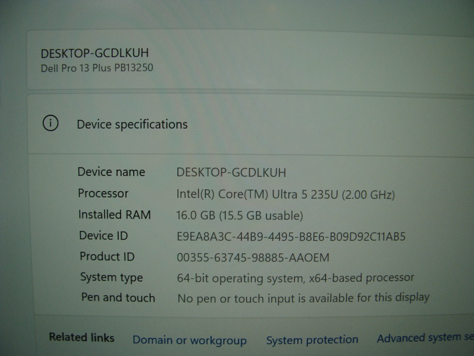 2026 Dell Pro 13 Plus PB13250 13″ FHD+ ULTRA 5 235U 2GHz 16GB 512GB Win11Pro +PA