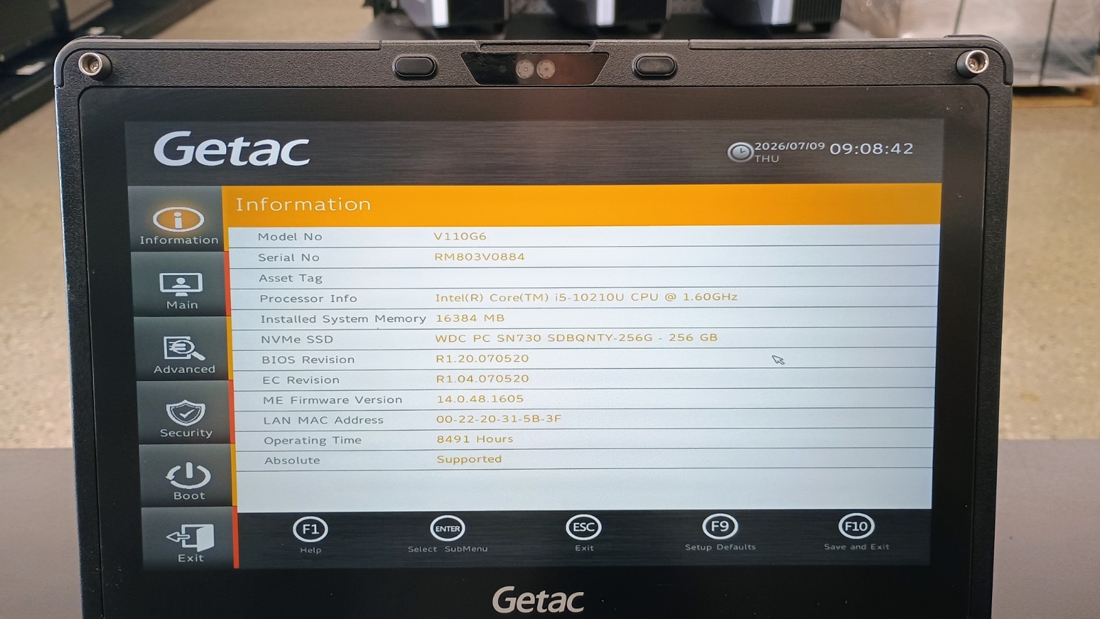 Getac V110G6 Quad Core i5-10210U 1.60GHz – 256GB SSD – 16GB – Win 11 Pro