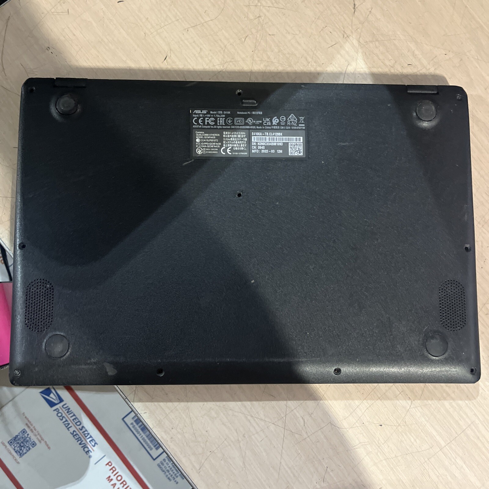 ASUS E410K LAPTOP 4GB RAM INTEL CELERON N500 NO HD