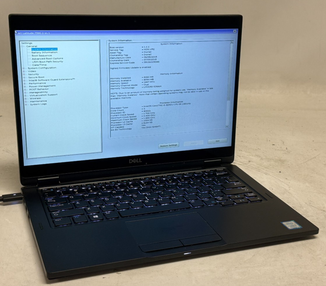 Dell Latitude 7390 2in1 13.3″ (i5-8250u – 8GB RAM – 256GB SSD – Win11Home)