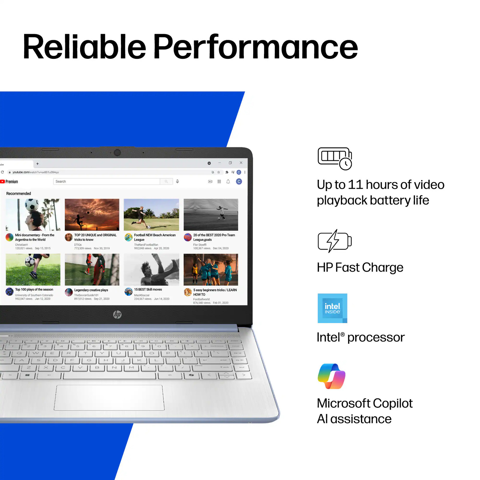 HP – 14″ Laptop – Intel N150 Processor – 4GB Memory – 128GB UFS – Sky Blue