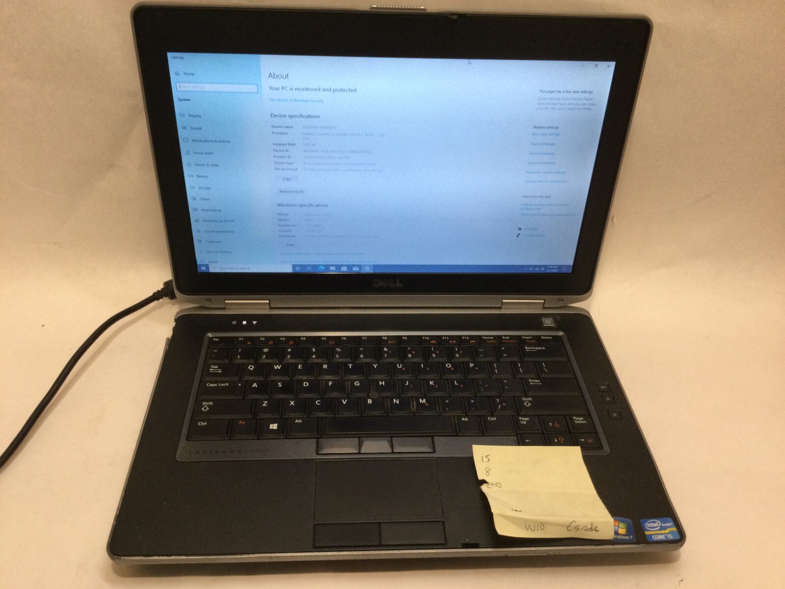 Dell Latitude E6430 / Intel Core i5-3340M / Windows 10 Pro / C-GRADE W/ ADAPTER!