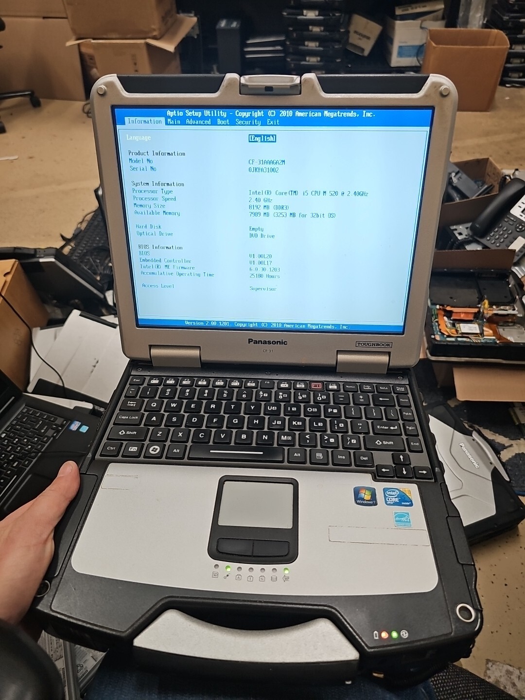 Panasonic Toughbook CF-31 MK-1 i5 520M @ 2.40GHz 8GB RAM DDR3 ( 25180HRS)