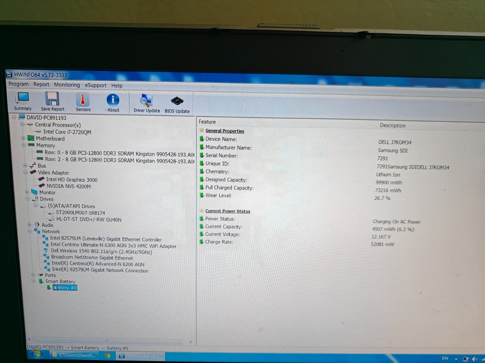 Dell Latitude E6520 2TB HDD, Intel CPU 2720QM., 3.30GHz, 16GB RAM