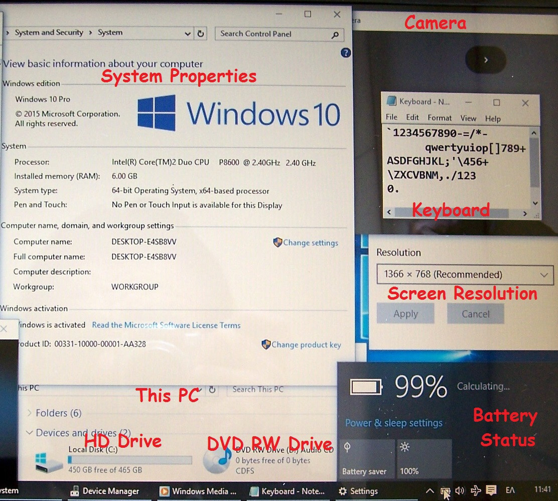 Toshiba 15.6 Satellite L505 Intel 2.4GHz 6GB 500GB Ati Radeon HD-4500 HDMI Win10