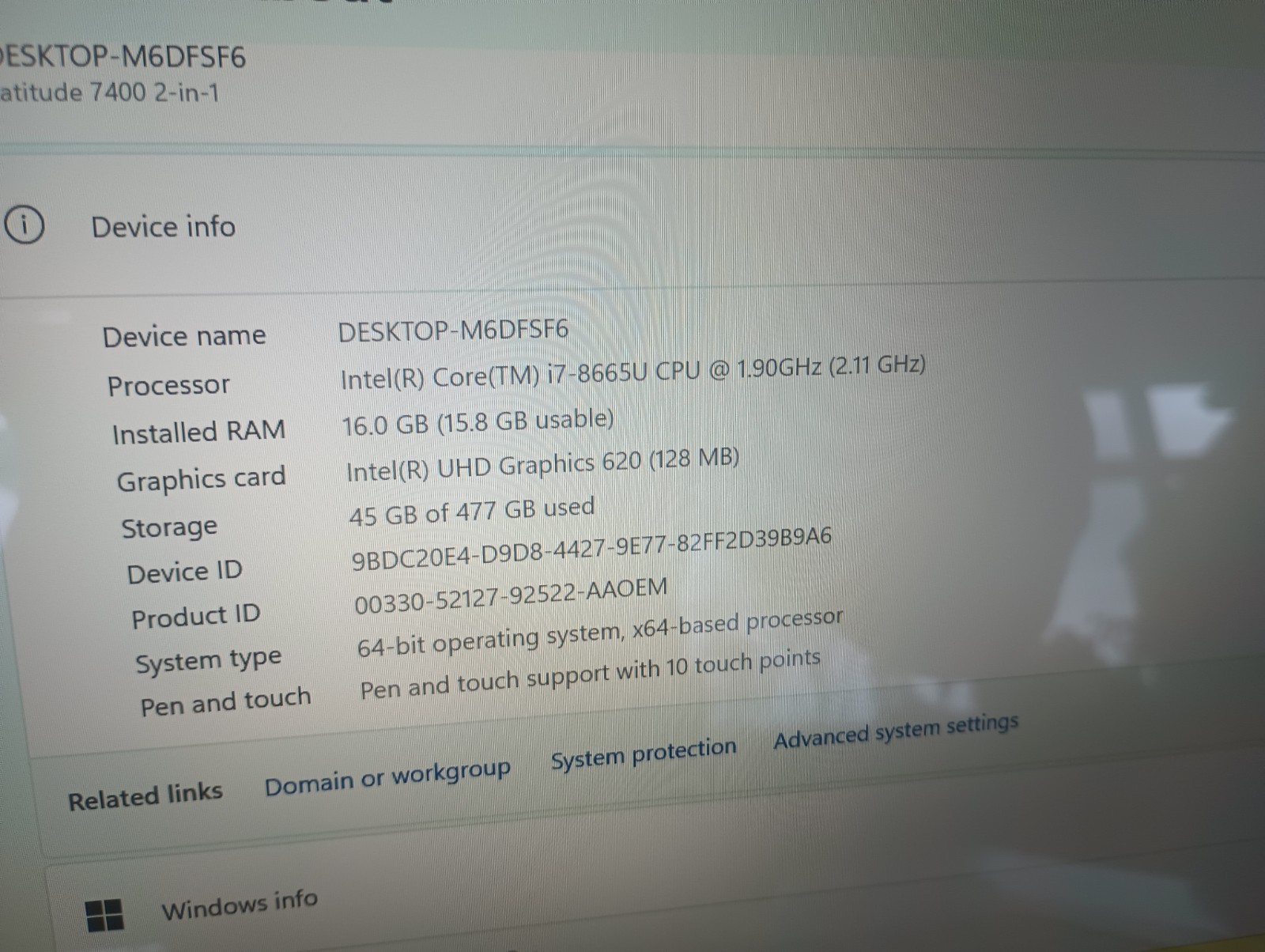 Dell Latitude 7400 2-in-1 Touch 14″, Quad i7-8665 1.90GHz 16GB 512GB SSD Win 11