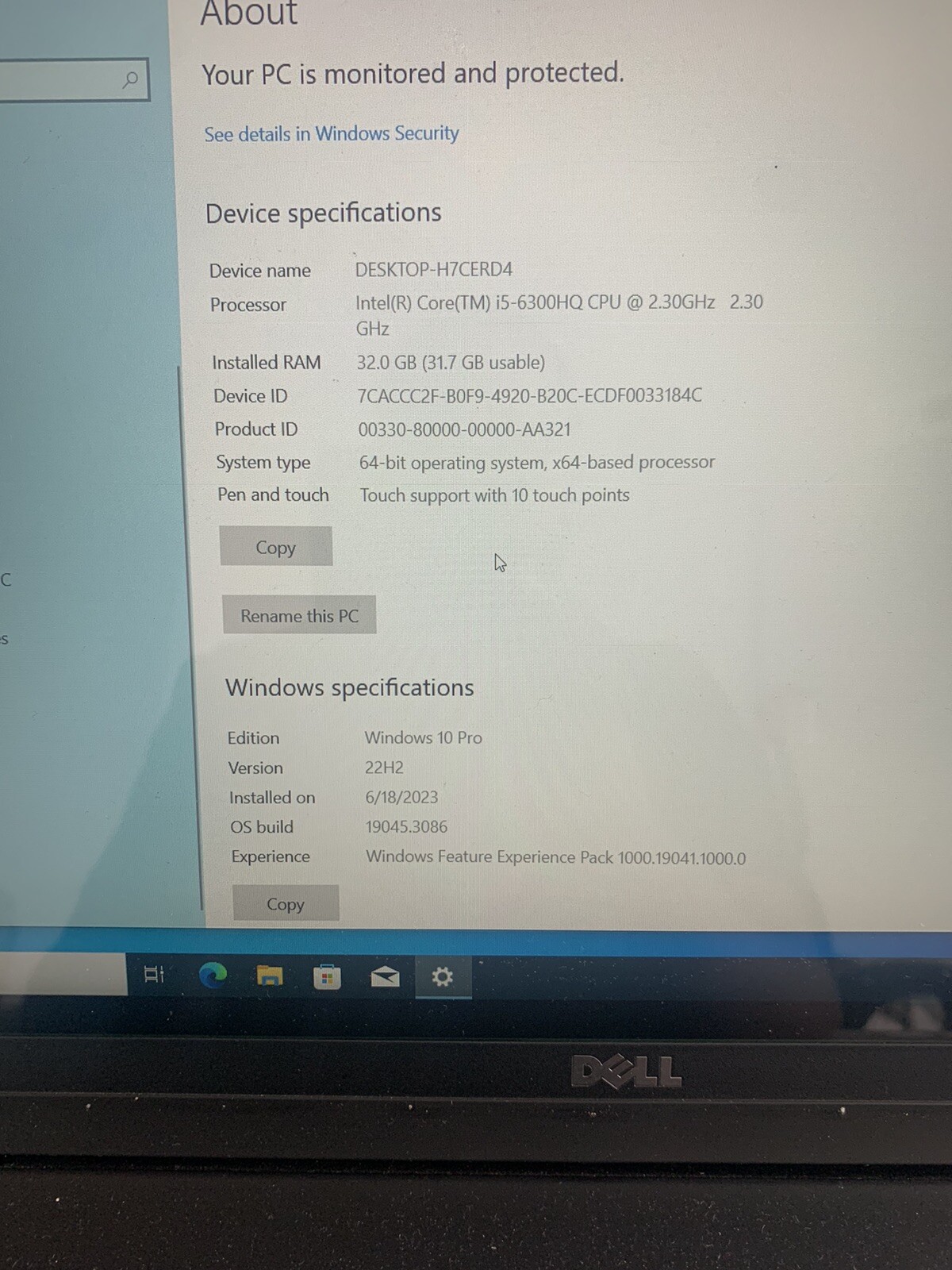 Gaming Laptop: DELL PRECISION 3510 15.6″ i5-6440HQ 32GB 256GB SSD RADEON R9 M360