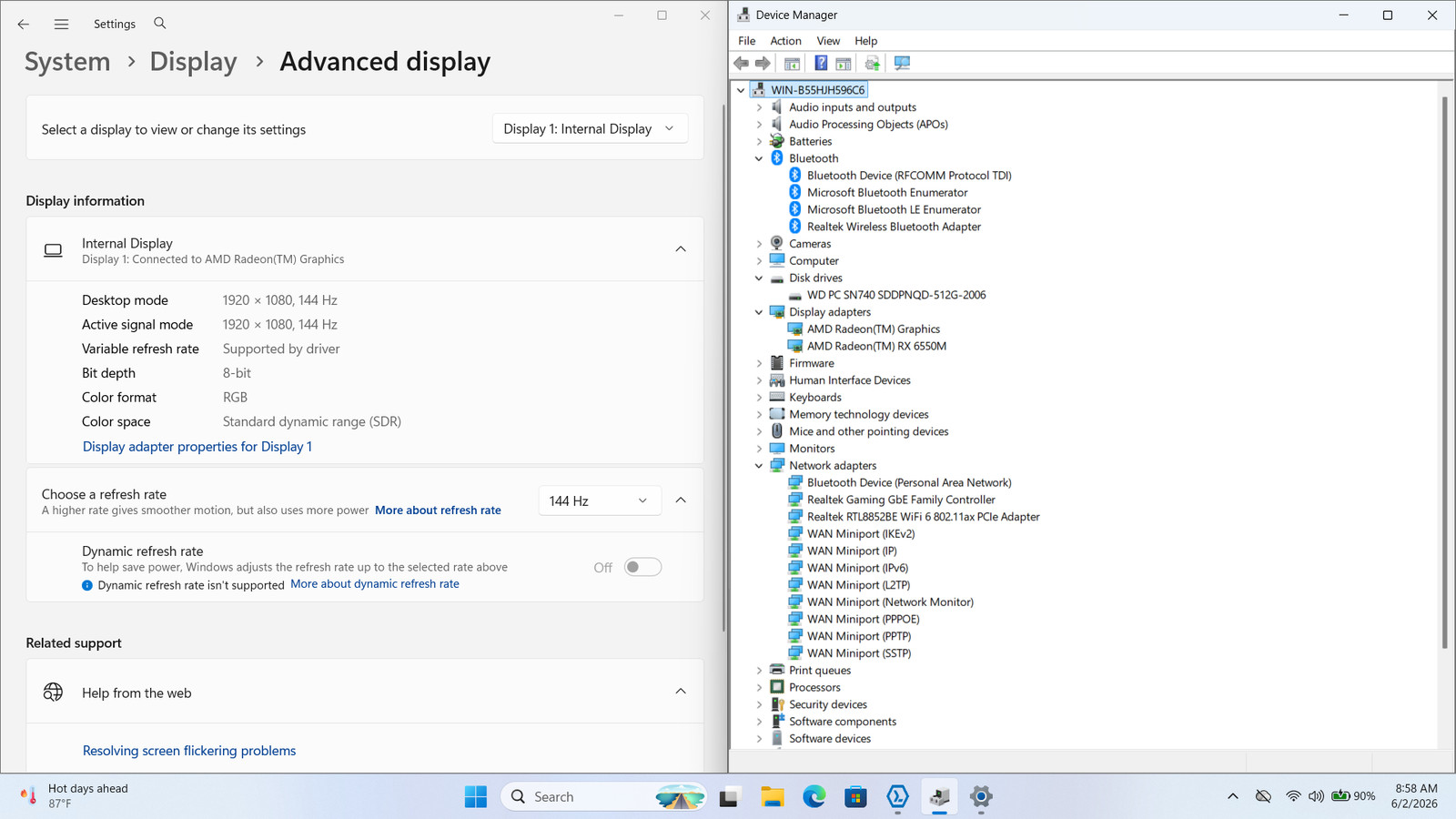 HP Victus 15-fb2063dx 15.6in FHD Ryzen 5 7535HS RX 6550M 8GB 512GB SSD READ