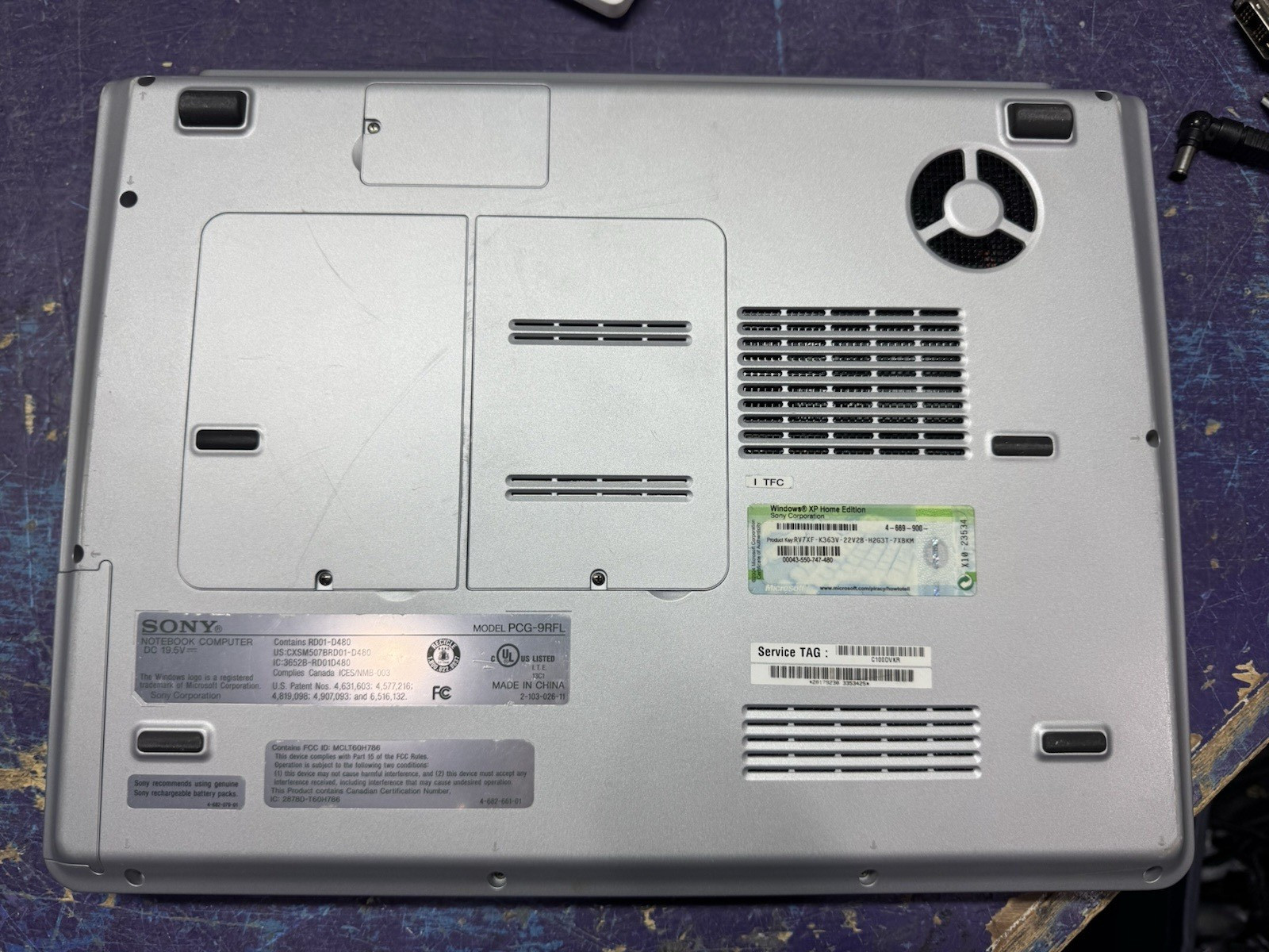 Vintage Sony Vaio PCG-9RFL Laptop Intel P4/960MB Ram/60GB HDD/Win XP Tested